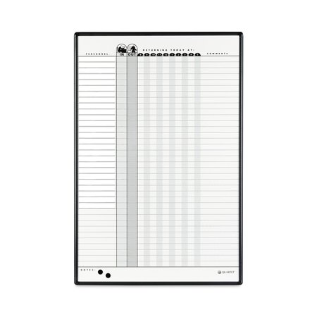 QUARTET Magnetic Employee In/Out Board, Porcelain, 24 x 36, Gray/Black Aluminum Frame 783G